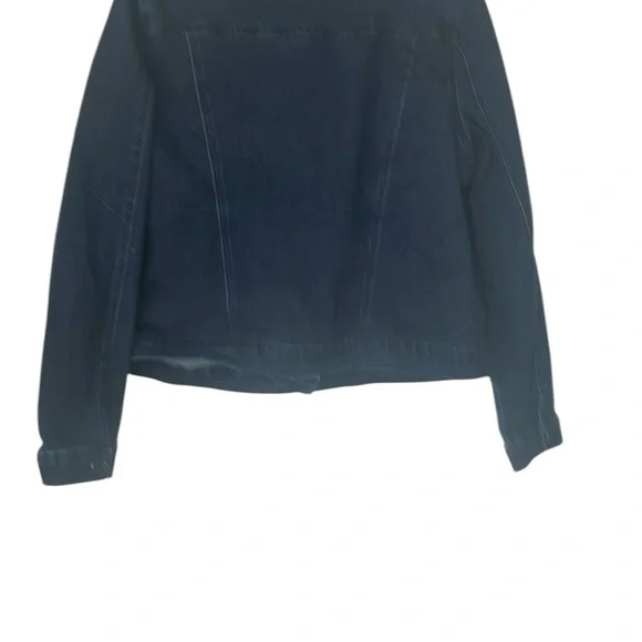 NEW! LAURA of Canada Blue Cropped Denim Jean Jacket Embellished Sequin Accents - Picture 4 of 5